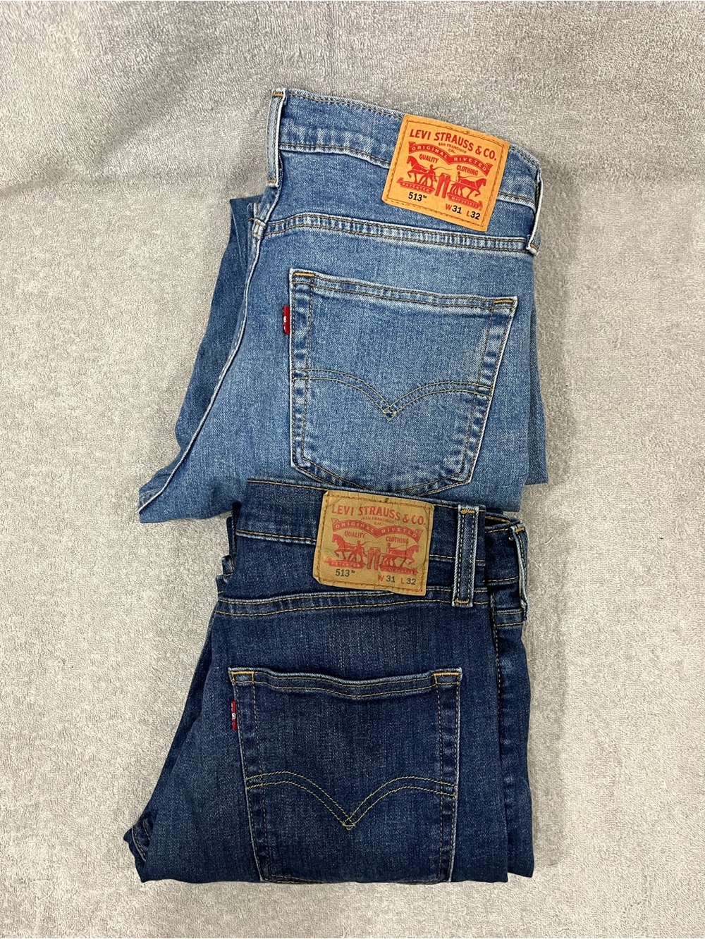 Levis 513 Slim Straight Jeans Mens 31x32 Lot Of 2 Denim Pants light Wash /medium